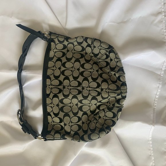 Coach black hobo handbag - canvas, leather, braid - Picture 2 of 6